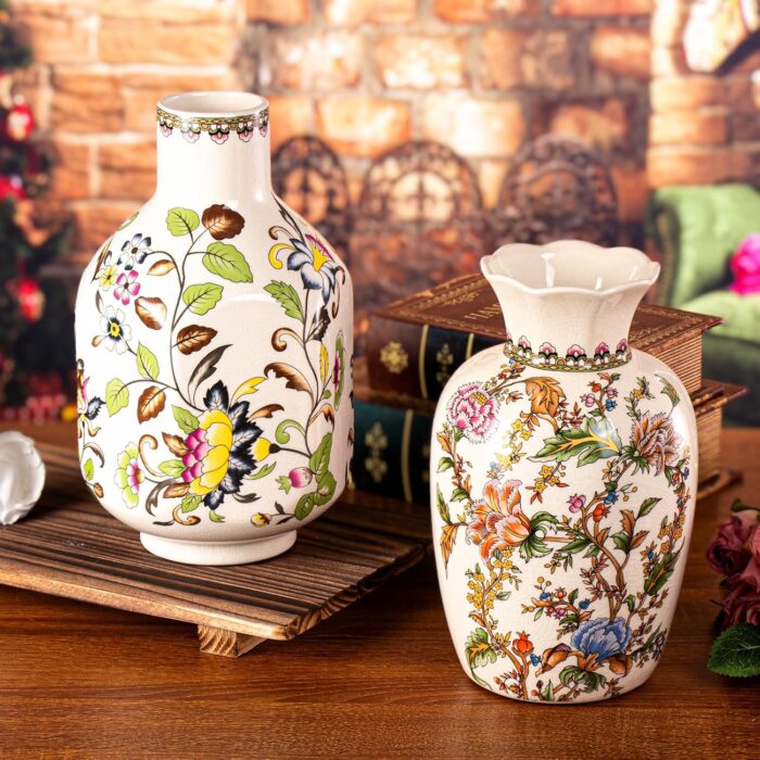 KAMMAK Colored Ceramic Vase, Beautiful Hand-Painted Decorative Vase, Modern Art Porcelain Vase for Flower Mantle Dining Table Centerpiece, Entryway Living Room Wedding...