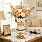 KAMMAK Colored Ceramic Vase, Beautiful Hand-Painted Decorative Vase, Modern Art Porcelain Vase for Flower Mantle Dining Table Centerpiece, Entryway Living Room Wedding...