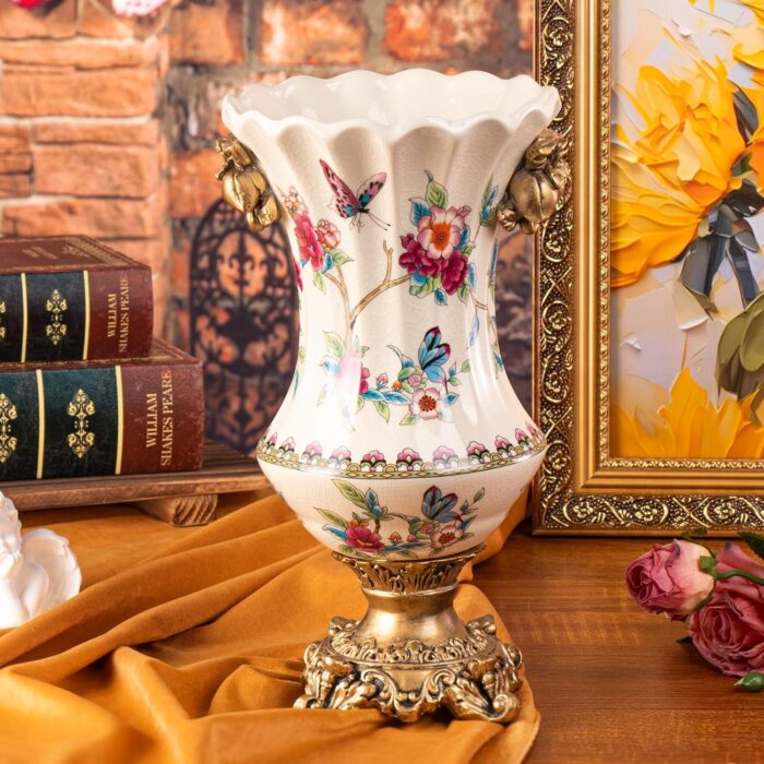 KAMMAK Colored Ceramic Vase, Beautiful Hand-Painted Decorative Vase, Modern Art Porcelain Vase for Flower Mantle Dining Table Centerpiece, Entryway Living Room Wedding...