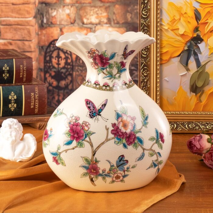 KAMMAK Colored Ceramic Vase, Beautiful Hand-Painted Decorative Vase, Modern Art Porcelain Vase for Flower Mantle Dining Table Centerpiece, Entryway Living Room Wedding...