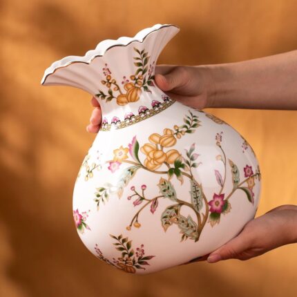 KAMMAK Colored Ceramic Vase, Beautiful Hand-Painted Decorative Vase, Modern Art Porcelain Vase for Flower Mantle Dining Table Centerpiece, Entryway Living Room Wedding...
