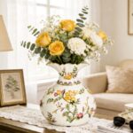 KAMMAK Colored Ceramic Vase, Beautiful Hand-Painted Decorative Vase, Modern Art Porcelain Vase for Flower Mantle Dining Table Centerpiece, Entryway Living Room Wedding...