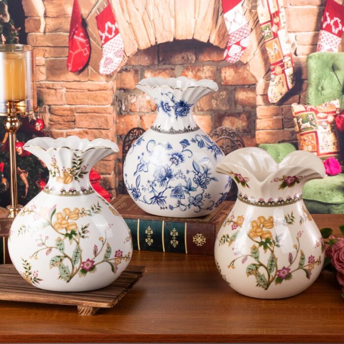 KAMMAK Colored Ceramic Vase, Beautiful Hand-Painted Decorative Vase, Modern Art Porcelain Vase for Flower Mantle Dining Table Centerpiece, Entryway Living Room Wedding...