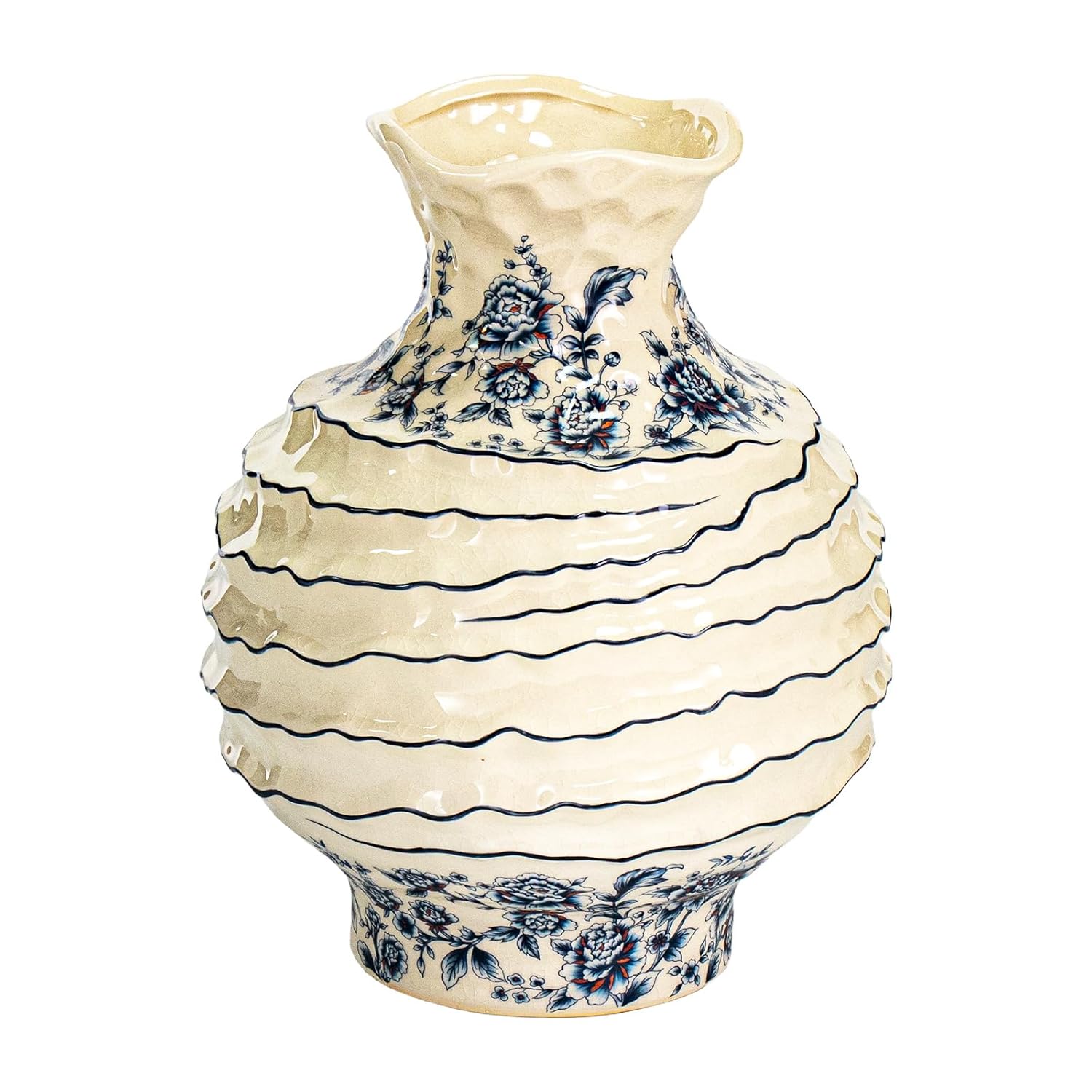 KAMMAK Colored Ceramic Vase, Beautiful Hand Painted Decorative Vase, Modern Art Porcelain Vase for Flower Mantle Dining Table Centerpiece, Entryway Living Room Wedding... KAMMAK 8HPLZ019 ceramic vase product card image