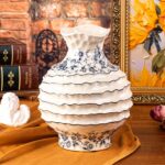 KAMMAK Colored Ceramic Vase, Beautiful Hand-Painted Decorative Vase, Modern Art Porcelain Vase for Flower Mantle Dining Table Centerpiece, Entryway Living Room Wedding...