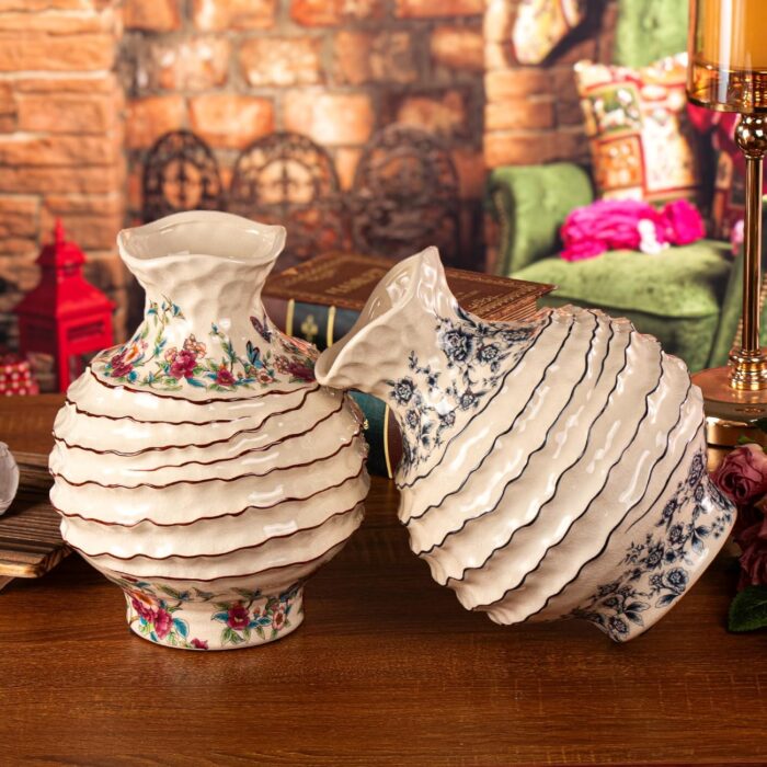 KAMMAK Colored Ceramic Vase, Beautiful Hand-Painted Decorative Vase, Modern Art Porcelain Vase for Flower Mantle Dining Table Centerpiece, Entryway Living Room Wedding...