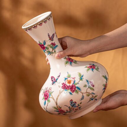 KAMMAK Colored Ceramic Vase, Beautiful Hand-Painted Decorative Vase, Modern Art Porcelain Vase for Flower Mantle Dining Table Centerpiece, Entryway Living Room Wedding...
