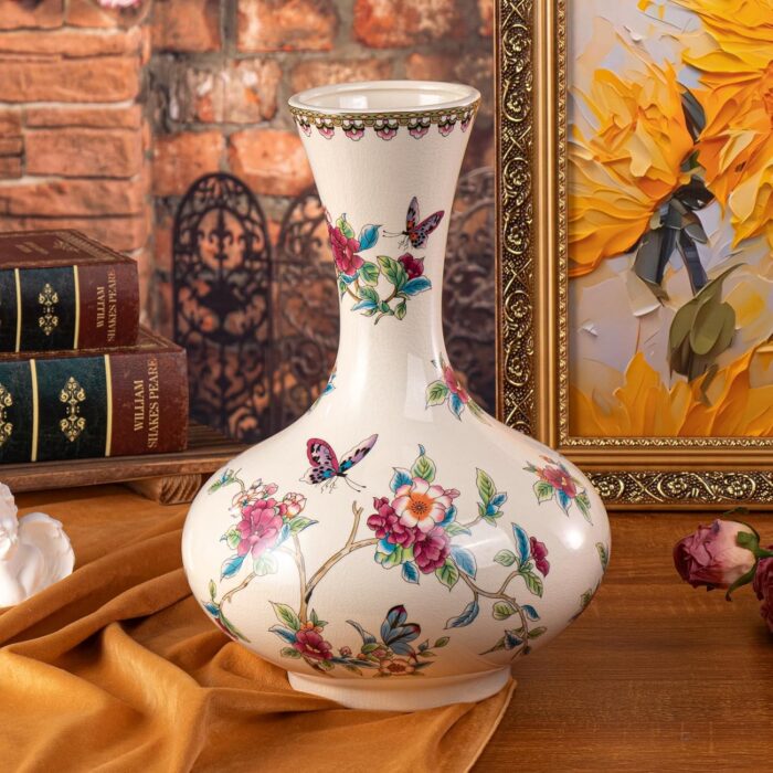 KAMMAK Colored Ceramic Vase, Beautiful Hand-Painted Decorative Vase, Modern Art Porcelain Vase for Flower Mantle Dining Table Centerpiece, Entryway Living Room Wedding...