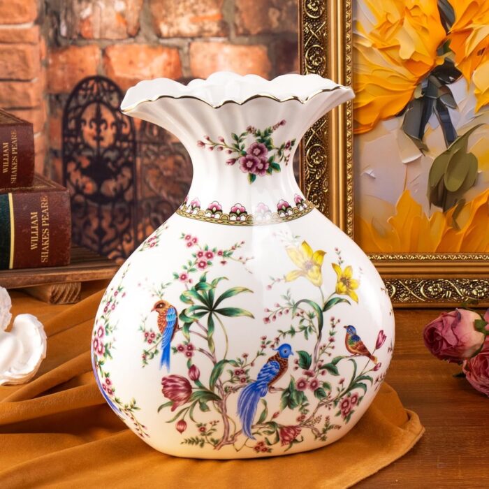 KAMMAK Colored Ceramic Vase, Beautiful Hand-Painted Decorative Vase, Modern Art Porcelain Vase for Flower Mantle Dining Table Centerpiece, Entryway Living Room Wedding...