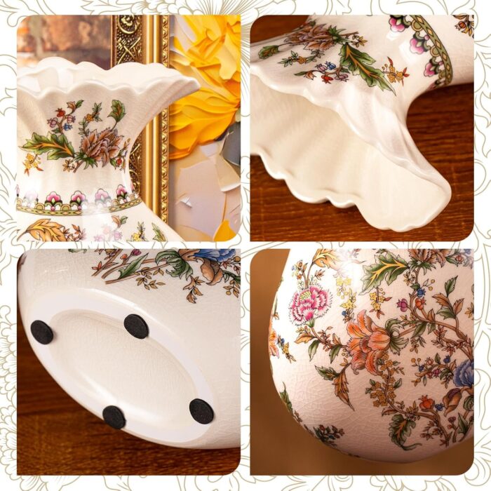 KAMMAK Colored Ceramic Vase, Beautiful Hand-Painted Decorative Vase, Modern Art Porcelain Vase for Flower Mantle Dining Table Centerpiece, Entryway Living Room Wedding...