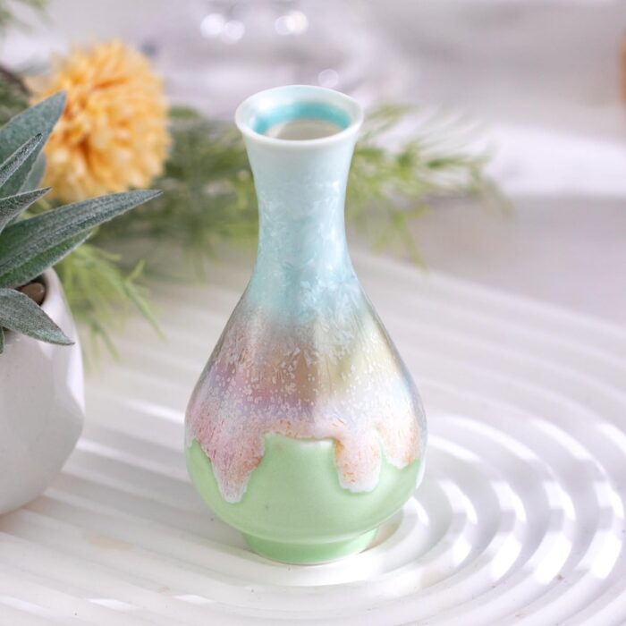 KAMMAK Colored Ceramic Vase, Beautiful Hand-Painted Decorative Vase, Modern Art Porcelain Vase for Flower Mantle Dining Table Centerpiece, Entryway Living Room Wedding...