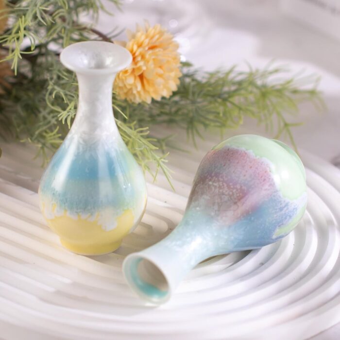 KAMMAK Colored Ceramic Vase, Beautiful Hand Painted Decorative Vase, Modern Art Porcelain Vase for Flower Mantle Dining Table Centerpiece, Entryway Living Room Wedding... KAMMAK Colored Ceramic Vase, Beautiful Hand-Painted Decorative Vase, Modern Art Porcelain Vase for Flower Mantle Dining Table Centerpiece, Entryway Living Room Wedding...