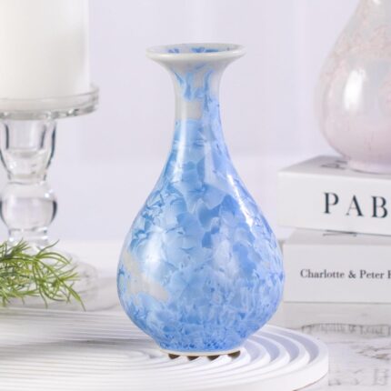 KAMMAK Colored Ceramic Vase, Beautiful Hand-Painted Decorative Vase, Modern Art Porcelain Vase for Flower Mantle Dining Table Centerpiece, Entryway Living Room Wedding...