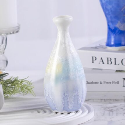 KAMMAK Colored Ceramic Vase, Beautiful Hand-Painted Decorative Vase, Modern Art Porcelain Vase for Flower Mantle Dining Table Centerpiece, Entryway Living Room Wedding...