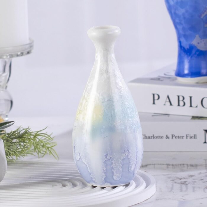 KAMMAK Colored Ceramic Vase, Beautiful Hand-Painted Decorative Vase, Modern Art Porcelain Vase for Flower Mantle Dining Table Centerpiece, Entryway Living Room Wedding...