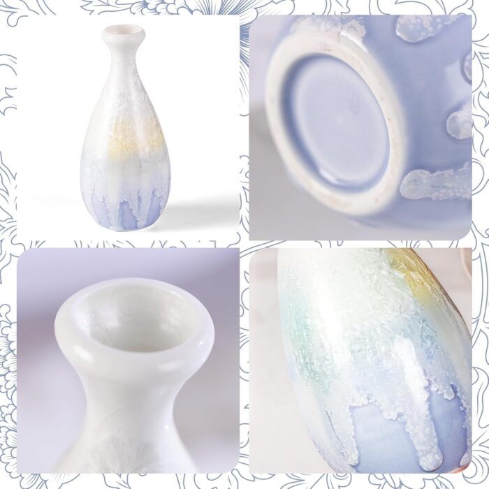 KAMMAK Colored Ceramic Vase, Beautiful Hand-Painted Decorative Vase, Modern Art Porcelain Vase for Flower Mantle Dining Table Centerpiece, Entryway Living Room Wedding...