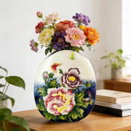 KAMMAK Colored Ceramic Vase, Beautiful Hand-Painted Decorative Vase, Modern Art Porcelain Vase for Flower Mantle Dining Table Centerpiece, Entryway Living Room Wedding...