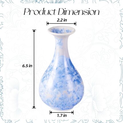 KAMMAK Colored Ceramic Vase, Beautiful Hand-Painted Decorative Vase, Modern Art Porcelain Vase for Flower Mantle Dining Table Centerpiece, Entryway Living Room Wedding...