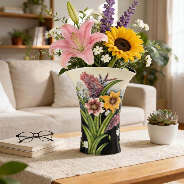 KAMMAK Colored Ceramic Vase, Beautiful Hand-Painted Decorative Vase, Modern Art Porcelain Vase for Flower Mantle Dining Table Centerpiece, Entryway Living Room Wedding...