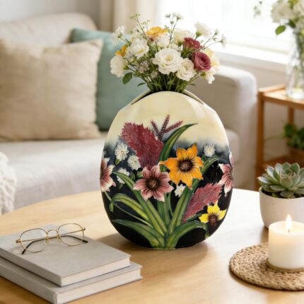 KAMMAK Colored Ceramic Vase, Beautiful Hand-Painted Decorative Vase, Modern Art Porcelain Vase for Flower Mantle Dining Table Centerpiece, Entryway Living Room Wedding...
