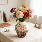 KAMMAK Colored Ceramic Vase, Beautiful Hand-Painted Decorative Vase, Modern Art Porcelain Vase for Flower Mantle Dining Table Centerpiece, Entryway Living Room Wedding...