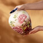 KAMMAK Colored Ceramic Vase, Beautiful Hand-Painted Decorative Vase, Modern Art Porcelain Vase for Flower Mantle Dining Table Centerpiece, Entryway Living Room Wedding...