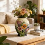 KAMMAK Colored Ceramic Vase, Beautiful Hand-Painted Decorative Vase, Modern Art Porcelain Vase for Flower Mantle Dining Table Centerpiece, Entryway Living Room Wedding...