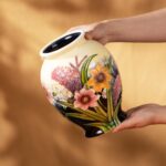 KAMMAK Colored Ceramic Vase, Beautiful Hand-Painted Decorative Vase, Modern Art Porcelain Vase for Flower Mantle Dining Table Centerpiece, Entryway Living Room Wedding...