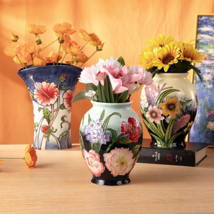 KAMMAK Colored Ceramic Vase, Beautiful Hand-Painted Decorative Vase, Modern Art Porcelain Vase for Flower Mantle Dining Table Centerpiece, Entryway Living Room Wedding...