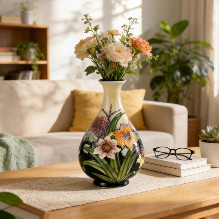 KAMMAK Colored Ceramic Vase, Beautiful Hand-Painted Decorative Vase, Modern Art Porcelain Vase for Flower Mantle Dining Table Centerpiece, Entryway Living Room Wedding...