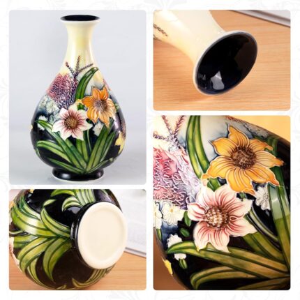 KAMMAK Colored Ceramic Vase, Beautiful Hand-Painted Decorative Vase, Modern Art Porcelain Vase for Flower Mantle Dining Table Centerpiece, Entryway Living Room Wedding...