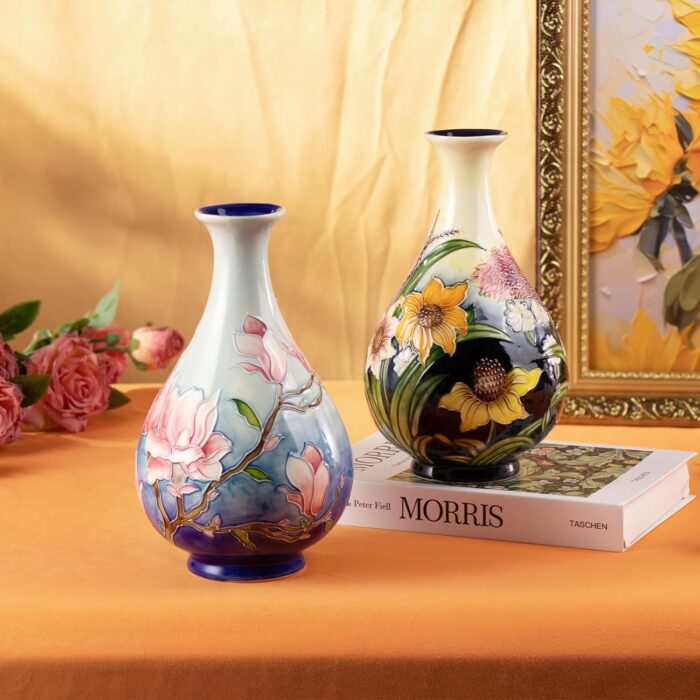 KAMMAK Colored Ceramic Vase, Beautiful Hand-Painted Decorative Vase, Modern Art Porcelain Vase for Flower Mantle Dining Table Centerpiece, Entryway Living Room Wedding...