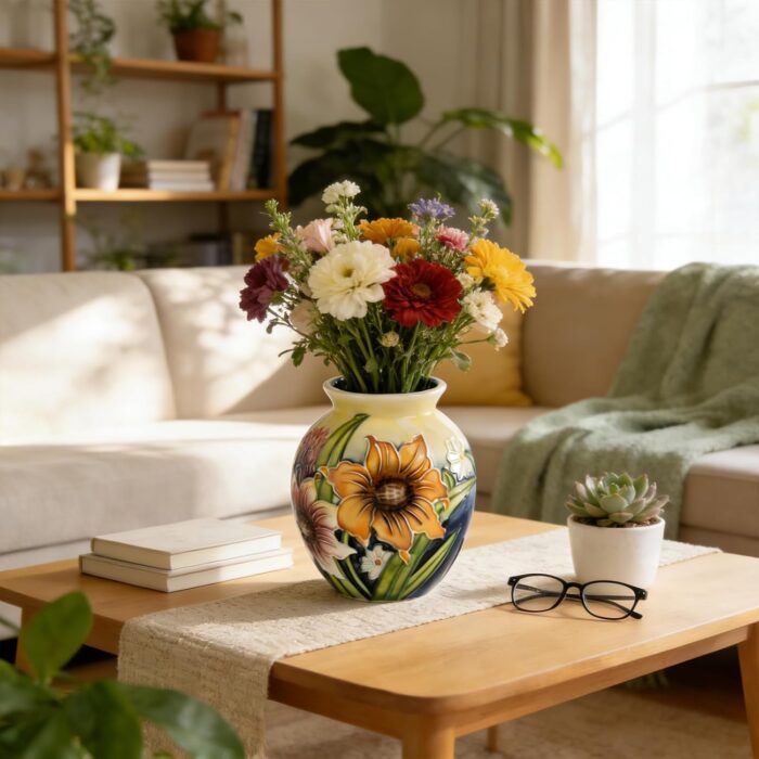 KAMMAK Colored Ceramic Vase, Beautiful Hand-Painted Decorative Vase, Modern Art Porcelain Vase for Flower Mantle Dining Table Centerpiece, Entryway Living Room Wedding...