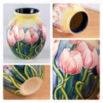 KAMMAK Colored Ceramic Vase, Beautiful Hand-Painted Decorative Vase, Modern Art Porcelain Vase for Flower Mantle Dining Table Centerpiece, Entryway Living Room Wedding...