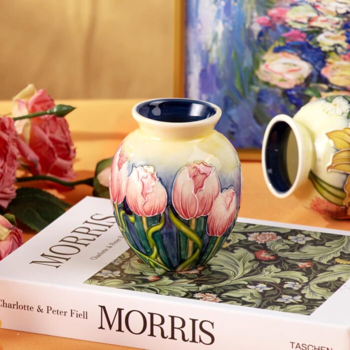 KAMMAK Colored Ceramic Vase, Beautiful Hand-Painted Decorative Vase, Modern Art Porcelain Vase for Flower Mantle Dining Table Centerpiece, Entryway Living Room Wedding...