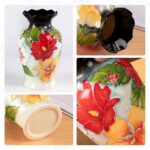 KAMMAK Colored Ceramic Vase, Beautiful Hand-Painted Decorative Vase, Modern Art Porcelain Vase for Flower Mantle Dining Table Centerpiece, Entryway Living Room Wedding...