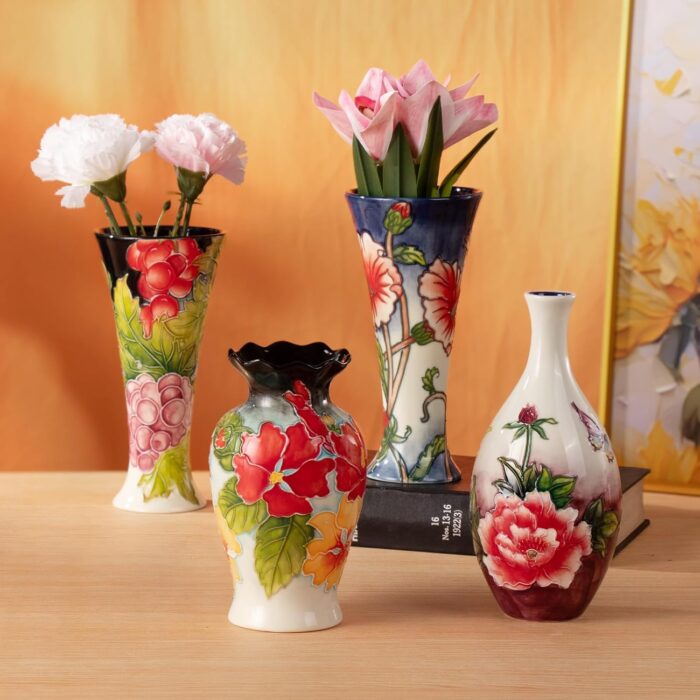 KAMMAK Colored Ceramic Vase, Beautiful Hand-Painted Decorative Vase, Modern Art Porcelain Vase for Flower Mantle Dining Table Centerpiece, Entryway Living Room Wedding...