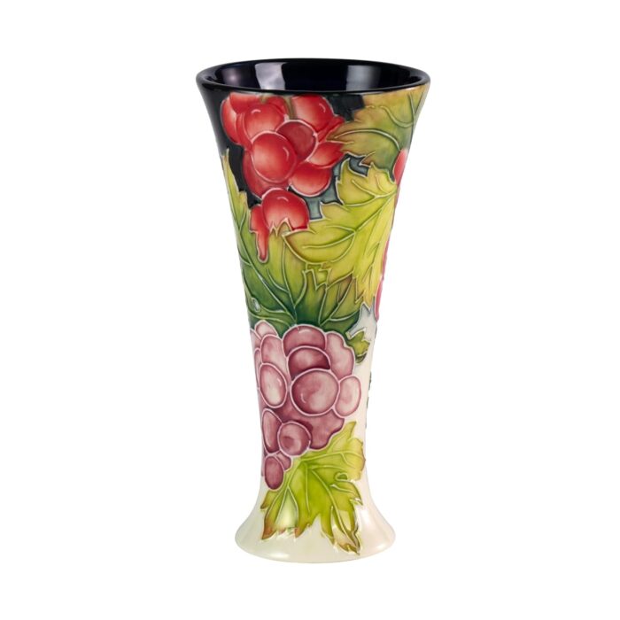 Tube lining technique on ceramic vase