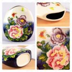 KAMMAK Colored Ceramic Vase, Beautiful Hand-Painted Decorative Vase, Modern Art Porcelain Vase for Flower Mantle Dining Table Centerpiece, Entryway Living Room Wedding...