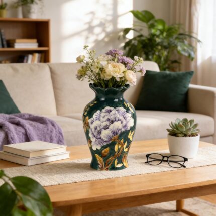 KAMMAK Colored Ceramic Vase, Beautiful Hand-Painted Decorative Vase, Modern Art Porcelain Vase for Flower Mantle Dining Table Centerpiece, Entryway Living Room Wedding...