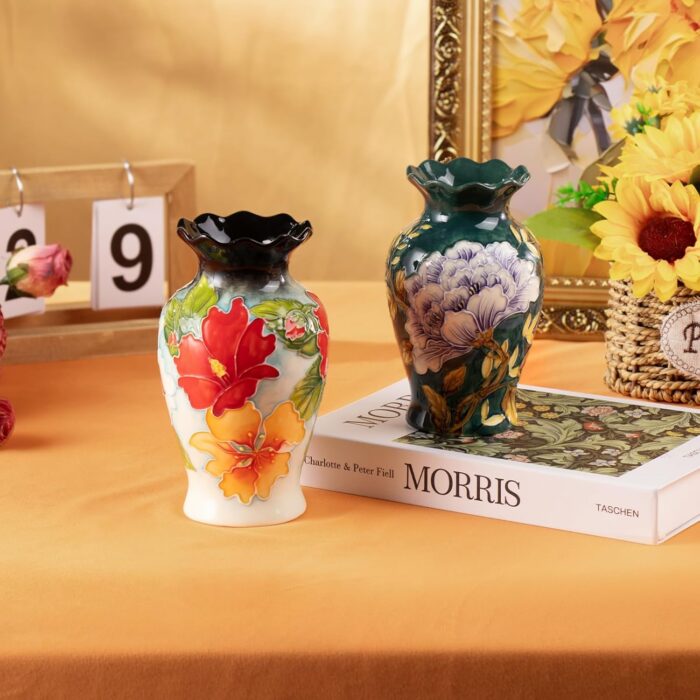 KAMMAK Colored Ceramic Vase, Beautiful Hand-Painted Decorative Vase, Modern Art Porcelain Vase for Flower Mantle Dining Table Centerpiece, Entryway Living Room Wedding...