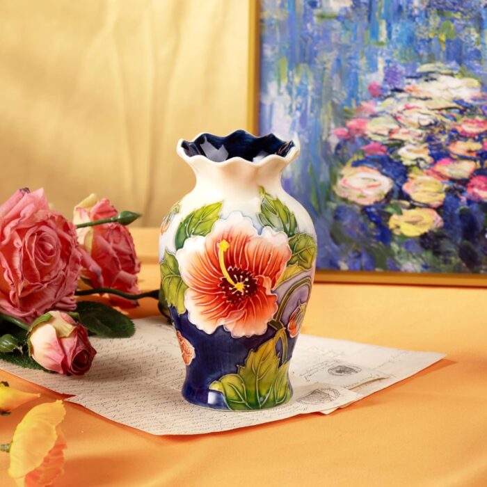 KAMMAK Colored Ceramic Vase, Beautiful Hand-Painted Decorative Vase, Modern Art Porcelain Vase for Flower Mantle Dining Table Centerpiece, Entryway Living Room Wedding...