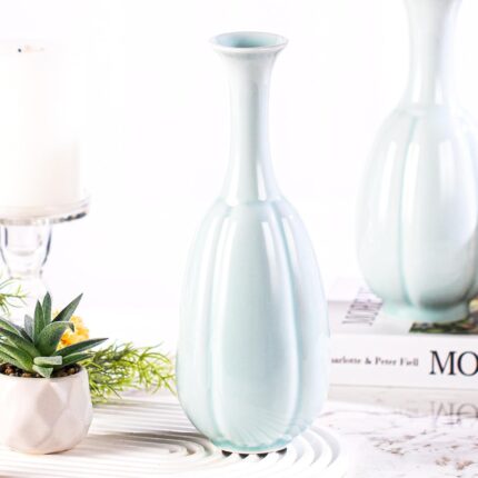 KAMMAK Colored Ceramic Vase, Beautiful Hand-Painted Decorative Vase, Modern Art Porcelain Vase for Flower Mantle Dining Table Centerpiece, Entryway Living Room Wedding...