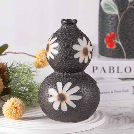 KAMMAK Colored Ceramic Vase, Beautiful Hand-Painted Decorative Vase, Modern Art Porcelain Vase for Flower Mantle Dining Table Centerpiece, Entryway Living Room Wedding...