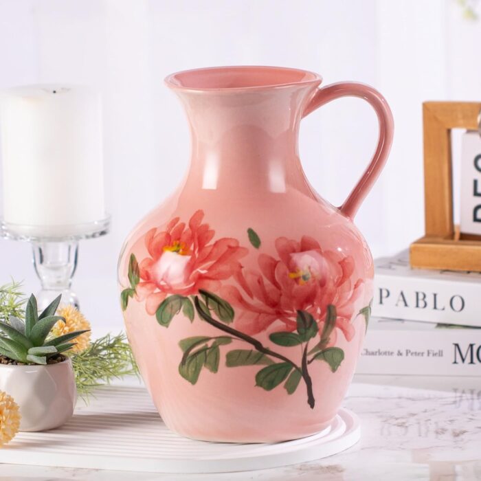 KAMMAK Colored Ceramic Vase, Beautiful Hand-Painted Decorative Vase, Modern Art Porcelain Vase for Flower Mantle Dining Table Centerpiece, Entryway Living Room Wedding...