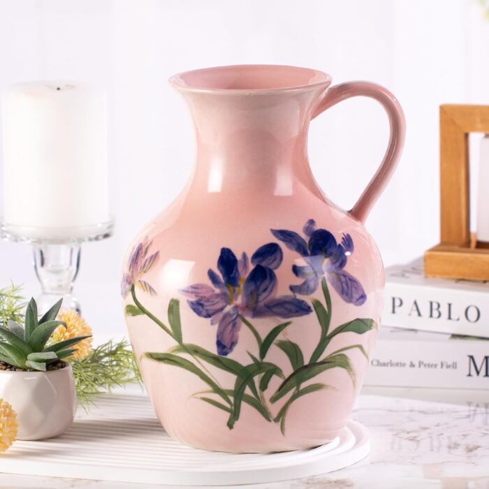 KAMMAK Colored Ceramic Vase, Beautiful Hand-Painted Decorative Vase, Modern Art Porcelain Vase for Flower Mantle Dining Table Centerpiece, Entryway Living Room Wedding...