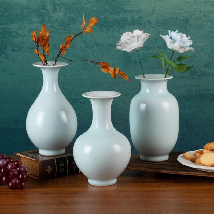 KAMMAK Colored Ceramic Vase, Beautiful Hand-Painted Decorative Vase, Modern Art Porcelain Vase for Flower Mantle Dining Table Centerpiece, Entryway Living Room Wedding...