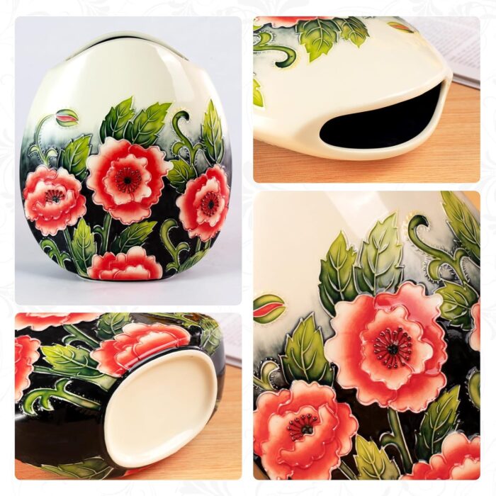 KAMMAK Colored Ceramic Vase, Beautiful Hand-Painted Decorative Vase, Modern Art Porcelain Vase for Flower Mantle Dining Table Centerpiece, Entryway Living Room Wedding...