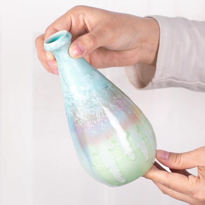 KAMMAK Colored Ceramic Vase, Beautiful Hand-Painted Decorative Vase, Modern Art Porcelain Vase for Flower Mantle Dining Table Centerpiece, Entryway Living Room Wedding...