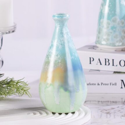 KAMMAK Colored Ceramic Vase, Beautiful Hand-Painted Decorative Vase, Modern Art Porcelain Vase for Flower Mantle Dining Table Centerpiece, Entryway Living Room Wedding...